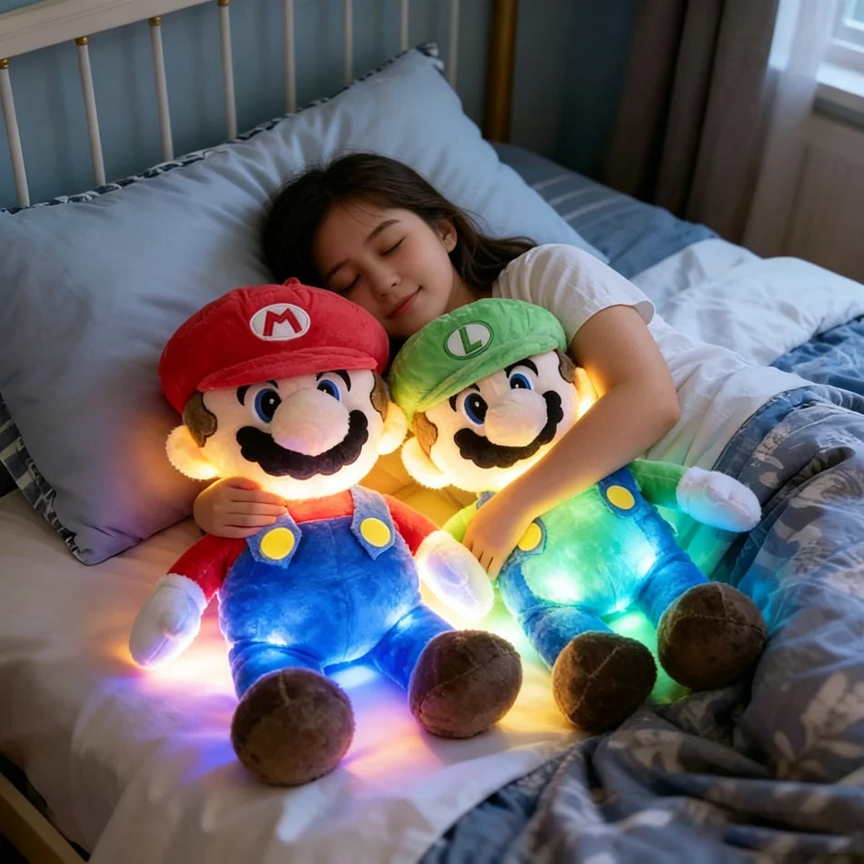 45CM Cute Gold Coin Bros Music Soothing Breathing Doll Cartoon Plush Toys Sleep Companion Toy Sound and Light Dolls Decor Gift