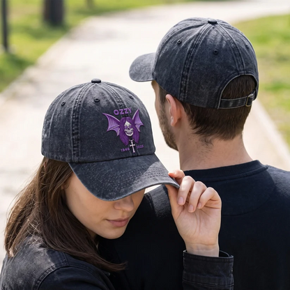 OZZ Bat Skull 1948 2025 Distressed Denim Cap